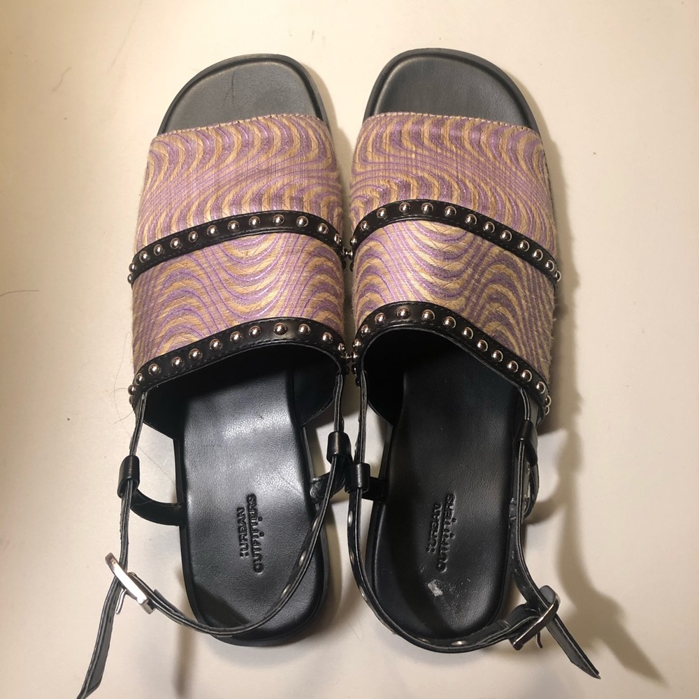 Urban Outfitters Purple Yellow Wavy Sandals